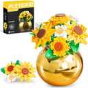 Sunflower Building Set for Adult, 632PCS Flower Bouquet Botanical Collection Building Block Toy for Woman Girls 14+, Sunflowers Pot Plants Kits Compatible with Lego Flowers