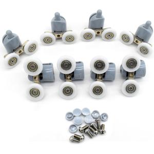 8 Pcs Double TwinTop/Bottom Shower Door Rollers/Runners/Pulleys/Wheels Bathroom Replacement Parts 23mm Diameter