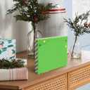 Christmas Box Sign Decorations 5"x5", Green Wooden Box Signs Indoor Square Block Artwork for Home Table Shelf Office Decor Winter Sign Plaque (Green)