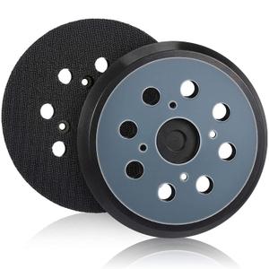 2pcs Orbital Sander Replacement Pad Compatible with DeWa-lt, 5inch Heat Resistant Sander Pads, 8 Holes Hook and Loop Replacement Backing Sanding Pad (black)