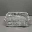 Tebery 2 Pack White Under Shelf Wire Basket Hanging Storage Baskets, Under Cabinet Add-on Storage Racks Slide-in Baskets Organizer for Kitchen Pantry Desk Bookshelf