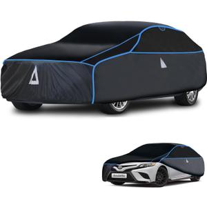 Hail Protector Car Cover with Thick Multi-Layered EVA | Gift Windshield Sun Shade | Hail Blanket Custom Fit Sedan. (black)