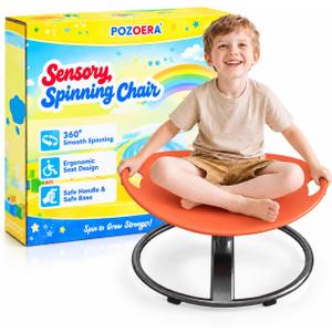 pozoera Sensory Spinning Chair for Autistic Kids with Safety Handle Grips | Small Size for kids 3-6, Non-Slip Base, 220lb Capacity,Heavy-Duty Metal Frame, Sensory Toy for Autism, Birthday Gift
