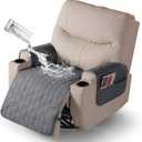 VANSOFY Recliner Chair Covers 100% Waterproof Seat Cover with Arm Reclining Cover Non-Slip Recliner Chair Covers Furniture Protector Washable Slipcover with Pocket for Pets, Dogs(Dark Gray, 25")