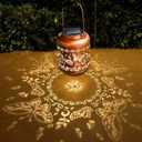 Mothers Day Gifts for Mom Women - Butterfly Solar Lanterns Outdoor Waterproof Metal Hanging Solar Lights for Yard Garden Decor Gardening Ornament Birthday Gifts for Her Grandma