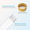 PATIKIL 110ml Test Tubes, 40pcs 5.91x1.34" Plastic Clear Flat Bottom Test Tube Containers with Caps for Bead Party Candy Bath Salt Storage Scientific Experiment Plant Propagation, Gold