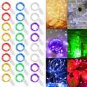 WATERGLIDE  14  Pack Fairy Lights Battery Operated (Included), 7 ft 20 LED Mini String Lights, Waterproof Silver Wire Firefly Starry Lights for DIY Wedding Christmas Party Mason Jars Decor, Multicolor