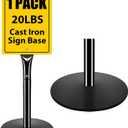 Heavy Duty Cast Iron Sign Post, 12" Round Base, 48" Movable Sign Stand