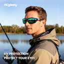 Polarized Sports Sunglasses for Men, Wrap Around Mens Sunglasses UV Protection, Cycling Fishing Running Sun Glasses