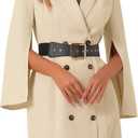 Allegra K Womens Work Dresses Slit Sleeve 2025 Fall Belted Double Breasted Business Blazer Dress (Medium, Beige)