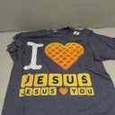 I Love Jesus Shirt Waffle, Blue, M
