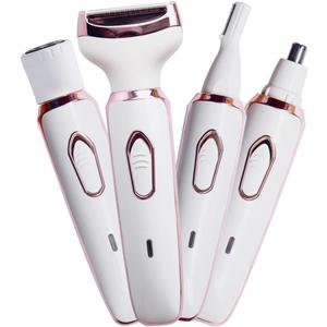 ANFOOS Electric Razor for Women,Hair Trimmer for Face Nose Eyebrow Beard Mustache Arm Leg Armpit Bikini,Painless Rechargeable Portable 4 in 1 Womens Body Shavers Set