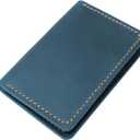 Leather for Men & Women Front Pocket Card Holder | Minimalist Wallet | Front Pocket Wallet | Leather Card Sleeve | Minimalist Handmade Card Holder (Blue)