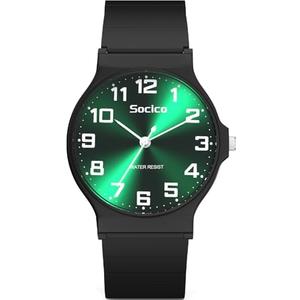 SOCICO Kids Analog Watch Boys Girls, Thin Dial 30M Waterproof Camouflage Sports Watch, Easy to Read Children's Wrist Watches with Soft Band for Ages 5-15 Kids Great Birthday Gifts Christmas Day