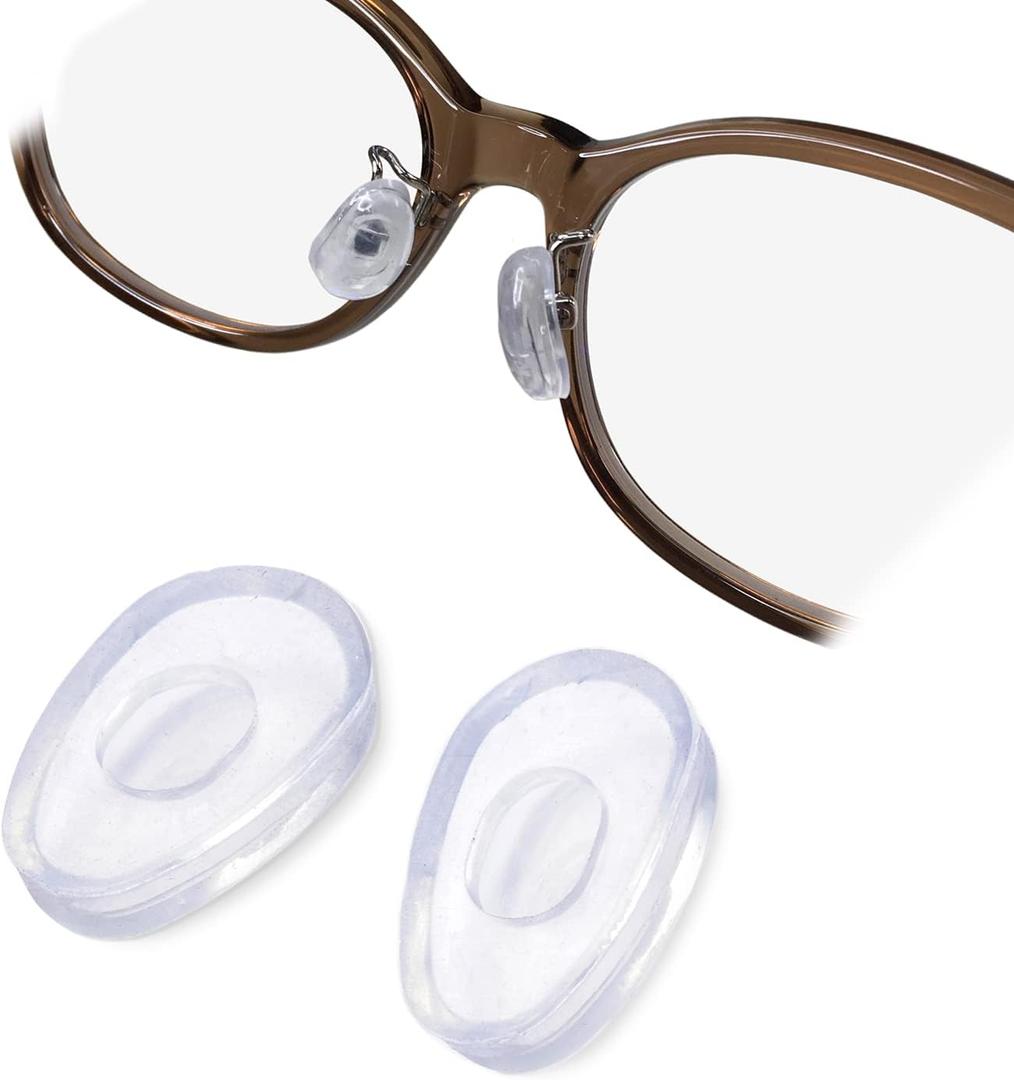 Mochi a girl, Eyeglass Nose Pads | Non-Adhesive Anti-Slip Nose Pads Cover | Soft Silicone Nose Pad Cushion for Glasses, Eyeglasses, Sunglasses | 1 Pair (Clear)