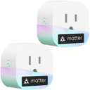 meross Matter Smart Plug Mini, Easy Setup, 100% Privacy Smart Outlet, Compact Size, Support Apple Home, Alexa, Google Home with Schedule and Timer, App and Voice Control, 2.4G Wi-Fi Only (2 Pack)