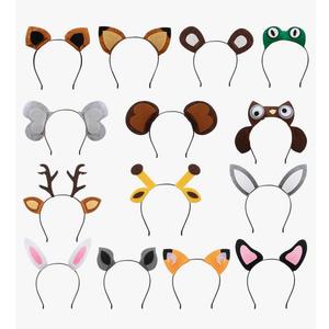 Pieces Jungle Animal Headbands Safari Zoo Animal Ear Headband Lion Giraffe Elephant Owl Rabbit Frog for Animal Theme Parties Birthday Halloween New Year Cosplay Party Favors