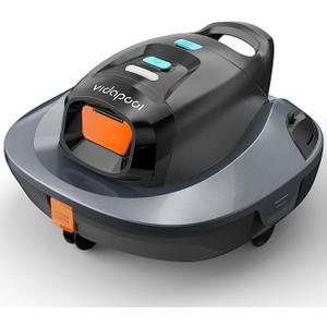 Orca Cordless Robotic Pool Vacuum Cleaner, Portable Auto Swimming Pool Cleaning Self-Parking Technology with LED Indicator, Ideal for Above Ground/Flat Pools up to 860 Sq.Ft, Lasts 90 Mins, Grey