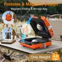 ODSD 2 Burner Camping Stove with Windshield, 20000 BTU Propane Camp Stove, Portable Folding Gas Stove, Camping Essentials Gear Includes Frying Pan, Coffee Stand & Carry Bag, Orange