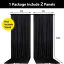 Black Backdrop Curtain for Party, Background Drapes Panels with Rod Pocket, Wrinkle Free Black Photo Curtains Backdrop Drapes Fabric Decoration for Wedding, Birthday Party Decor 5ft x 10ft, 2 Panels