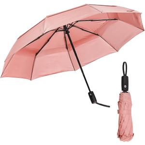 Mr. Pen- Windproof Travel Umbrella, Automatic Umbrellas for Rain, Compact (Light Pink)