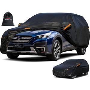 Kayme 7 Layers SUV Car Cover Custom Fit for Subaru Outback (1994-2025) Waterproof All Weather for Automobiles, Outdoor Full Cover Rain Sun UV Protection.Black