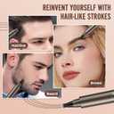 AWROSE Eyebrow Pencil, 2 Pack 3D Waterproof Microblading Eyebrow Pen 4 Fork Tip Tattoo Pencil, Precise Natural Magic Eye Brow Pen with Hair Like Strokes, 4 Points Multi-Used Eye Brow Pencils for Women