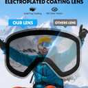 Snowalva Ski Goggles, Snowboard Goggles with 2 UV400 Anti-Fog Detachable Magnet Lenses for Men & Women Adult