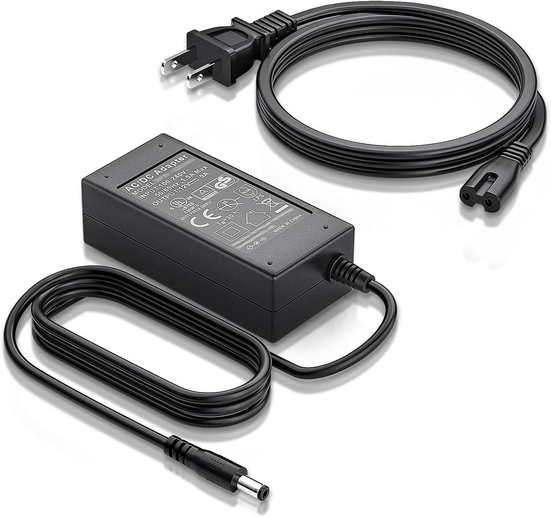 SoulBay 12V Power Cord for Sceptre Monitor, DC in 12V 5A AC Adapter for Sceptre 19" 20" 22" 24" 25" 27" 30" 32" Series LCD LED Monitor TV AD48ACM120400 Charger Replacement Power Supply, UL Listed