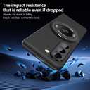 for Galaxy Z FOLD 6 Case with Magnetic Ring Stand, Matte Tough Cover with Stand, Magnetic Men Women Girls Boys Protective Case for Galaxy Z FOLD 6 7.6", Black(15-19)