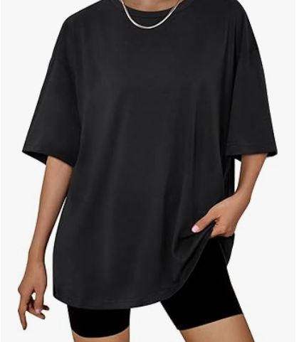 Trendy Queen Womens Oversized Summer T Shirts Fashion Workout Plus Size Tops Short Sleeve Beach Vacation Gym Clothes 2025 (Medium)