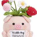 Haraketlt Strawberry Crochet Pig Gift - Cute for Mom, Thank You Teacher Appreciation Present, Best Friend Female Birthday Ideas, Sweet Cheer Up Keepsake for Sister Coworker (Pig Strawberry)
