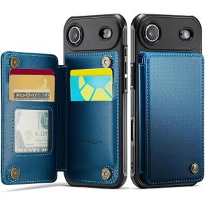Vinich for iPhone 17 Air Wallet Case with Card Holder, RFID Blocking Credit Slots Kickstand Shockproof Phone Cover Fit for iPhone 17 Air 6.5" Blue