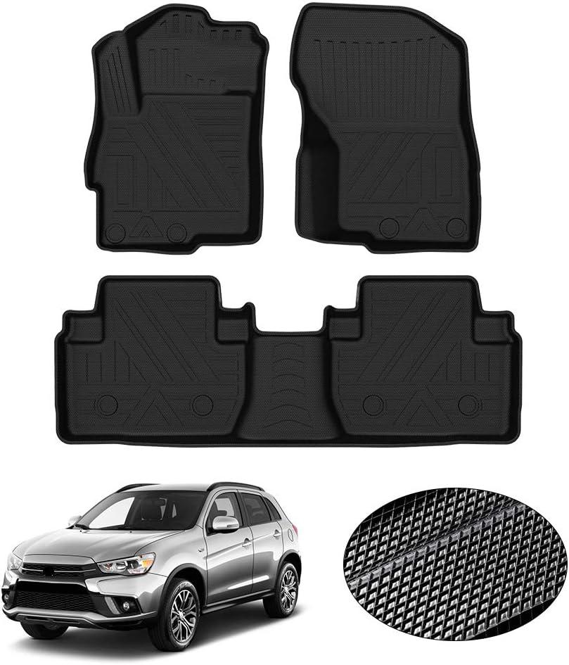 KUST Floor Mats for 2011-2021 Mistubishi Outlander(Not for Sport and PHEV), All Weather Floor Liners for Outlander Accessories Rubber Front Rear 2 Row High Edge