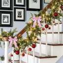 2 x 12 Pcs Baby Pink Velvet Ribbon Bow Christmas Wreath Bows for Garland Gift Wrapping Indoor Outdoor Christmas Parties Decorations (Baby Pink, 12)