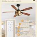 Fanbulous Farmhouse Ceiling Fan with Light and Remote, 52" Black Rustic Flush Mount Ceiling Fans for Bedroom Living Room, Industrial Caged Ceiling Fan for 6 Speed Reversible Motor, 5 Dual Blades