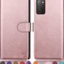SUANPOT for Samsung Galaxy A03S Wallet case RFID Blocking Credit Card Holder, Flip Folio Book PU Leather Phone case Shockproof Cover Women Men for Samsung A03S case (Rose Gold)
