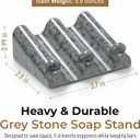 DOXOLOGY Gray Stone Marble Soap Dish Bathroom Organizer - Resin Soap Dish with Rectangular Design 3.7" L x 2.8" W - Self Draining Soap Dishes Keeps Countertop Neat - Marble Look Soap Tray for Sink