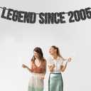 2 x Legend Since 2005 Banner for 20th Birthday Party Decoration,Happy 20th Boys Girls Birthday Party Banner,Handmade - Black