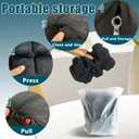 Travel Seat Cushion, Press Type Portable Inflatable Travel Seat Cushion, Suitable for Airplanes, Office Chairs, Wheelchairs, Cars, Stadiums, 36 Airbags Provide Comfortable Support (Black)