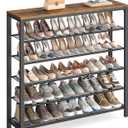 VASAGLE 6-Tier Shoe Rack, Shoe Organizer for Closet, Entryway, 24-30 Pairs of Shoes, Large Shoe Rack Organizer with 5 Metal Mesh Shelves, 11.8 x 39.4 x 43.3 Inches, Rustic Brown and Black ULBS016B01