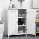 TaoHFE White Bathroom Storage Cabinet with 2 Doors, Freestanding - Towel Cabinet for Restroom, Small Storage for Office, Restaurant, Living Room (White)