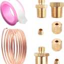 72" Oil Pressure Gauge Line Kit,Anti-Rust Oil Pressure Gauge Tubing Kit Includes Copper Tubing,1/8'' NPT Male 1/8'' OD,1 Thread Sealant Tape,Universal Car Accessories