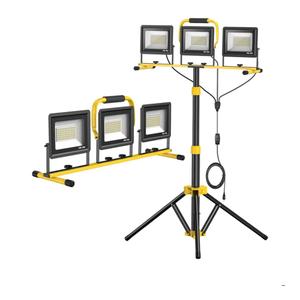 Upgraded LED Work Lights with Stand, 21000 Lumen, 3-Head Adjustable Work Light, Waterproof Foldable Tripod, Extended Cord for Outdoor & Indoor Job Sites, Workshops, Construction, Garage Lighting