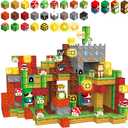 200PCS Magnetic Blocks Building Toys, 1" Light Up Building Blocks Magnet Cubes Tiles for Toddlers Boys Girls 3+, Build Game Adventure Scenes STEM Sensory Construction Toys