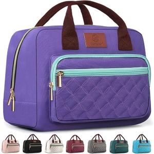 Lunch box for Women, Insulated, Lightweight, Large Capacity Lunch Tote Bag for Women, Tenns LunchBox Cooler for Work, School, Picnic or Travel with 2 Front Pocket -15 Cans/14 Liters Purple