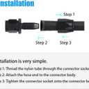 2 x AN8 Braided Straight Hose End Fitting 0 Degree Swivel for Nylon Aluminum Black 2PCS