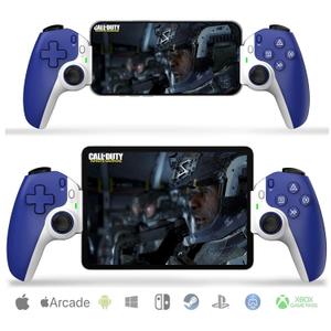 Phone Controller, Game Controller for Android/iOS, 6-Axis Gyro Sensor, Hall Triger and Effect Sensor, Back Clip, Support for Mobile Phone/iphone/Tablet/Switch/playstation, D9 Controller (Blue)