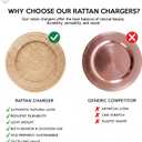 ChargeIt by Jay Ch, Charge it by Jay Harvest Round Rattan Charger Plate - Set of 4, brown
