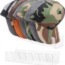 Stand for Baseball Hats, 2 Pcs No Install Acrylic Organizer for 14 Baseball Caps, use in a closet, dresser, desk our in the office (Clear)